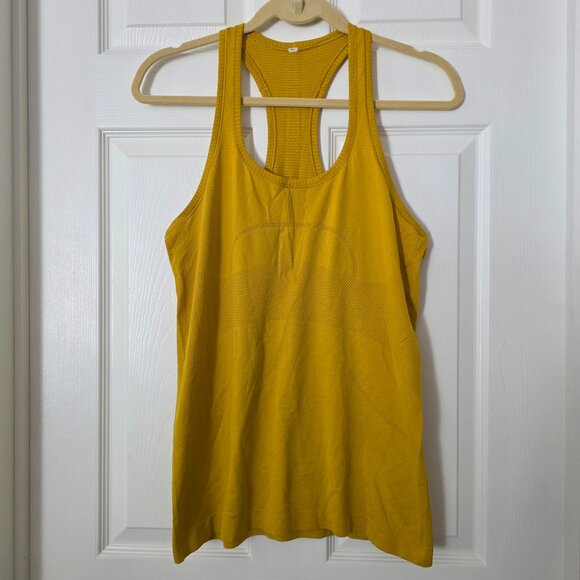 lululemon athletica Tops - Lululemon Swiftly Tech Yellow Racerback Tank Top Size 10